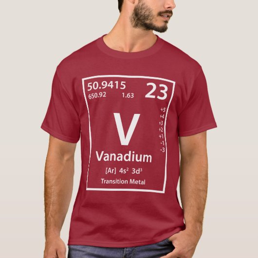 Vanadium element (wit) t-shirt (Voorkant)