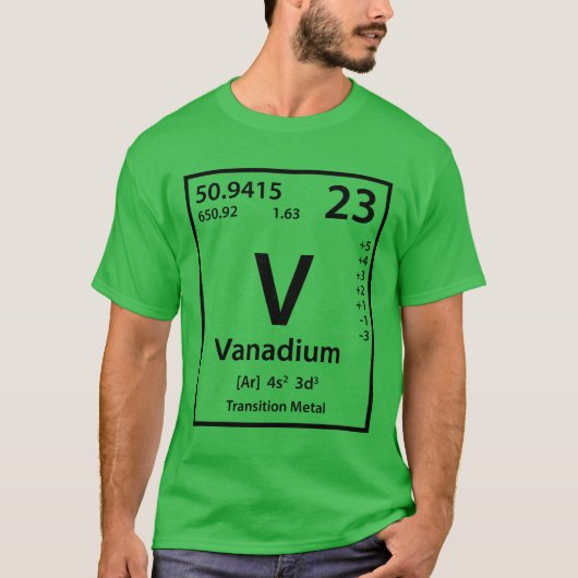Vanadium Element (zwart) T-shirt (Voorkant)