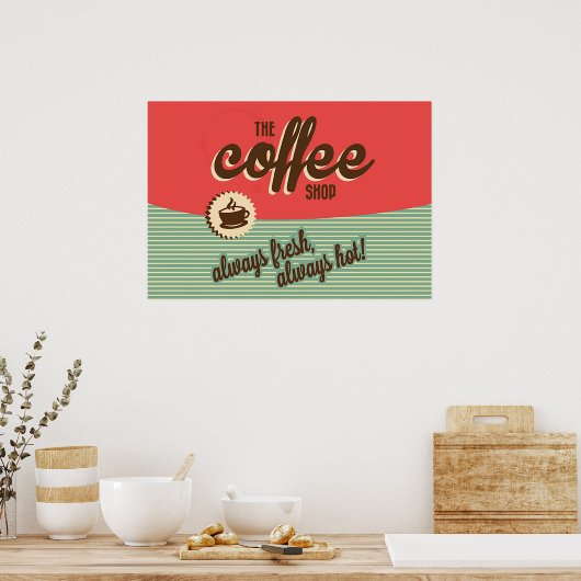  vanaf 1950: Koffiewinkelen Poster (Keuken)