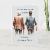 Vanaf de eerste stappen, elke reis Happy Vaderdag Kaart (Voorkant)