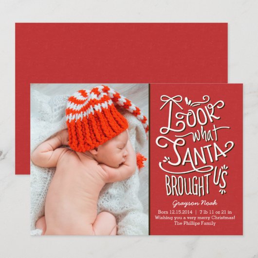 Vanaf de kerstkaart van Santa Birth (Voorkant / Achterkant)