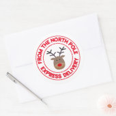 Vanaf de Noordpool express levering rendieren Ronde Sticker (Envelop)