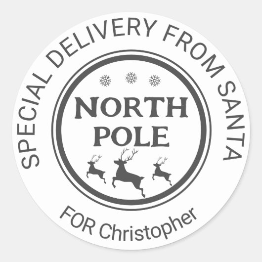 vanaf de noordpool van santa stickers (Voorkant)