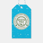 vanaf de noordpool van santa stickers cadeaulabel (Achterkant)