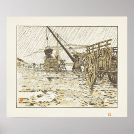 Vanaf de Quai de Passy, in de regen Poster