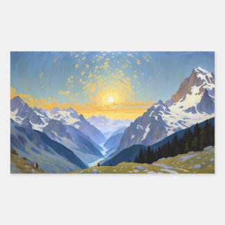 Vanaf de top rechthoekige sticker