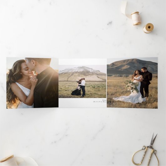 Vanaf deze dag Elopement Photo Gallery Drieluik Uitnodiging (Binnen)