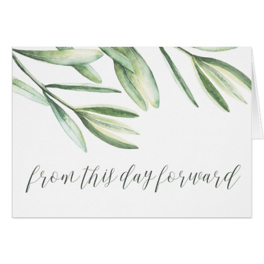 Vanaf deze dag voorwaarts Botanical Wedday Card (Voorkant Horizontaal)