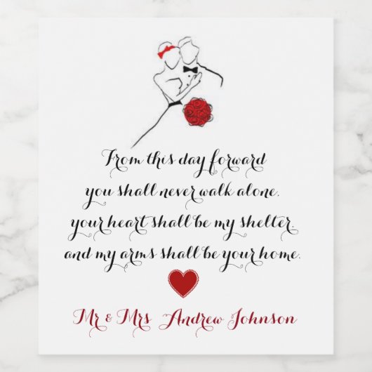 Vanaf deze dag wijn etiket (Enkel label)