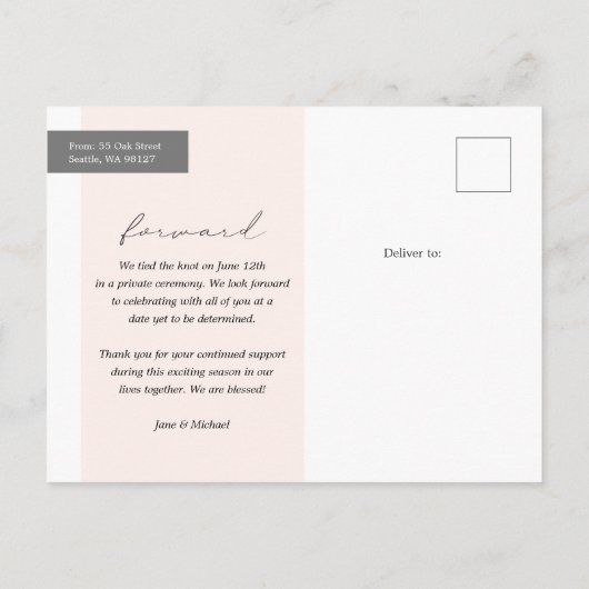 Vanaf dit Briefkaart voor de bekendmaking van de d (Achterkant)