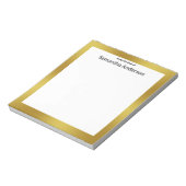 Vanaf het bureau van Black White en Gold Jouw naam Notitieblok (Linkerzijde)