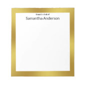Vanaf het bureau van Black White en Gold Jouw naam Notitieblok (Voorkant)