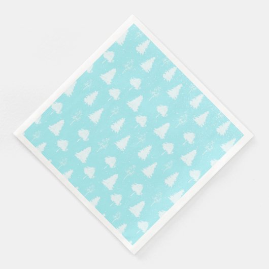 Vanaf het sneeuwwoud en het Kerstfeest-Blauwgroen  Servetten (Hoek)