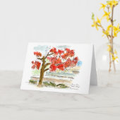 Vanaf het Wenskaart van de Waterverf van de voorst Kaart (Gele Bloem)