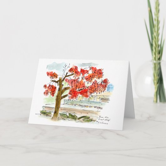 Vanaf het Wenskaart van de Waterverf van de voorst Kaart (Voorkant)