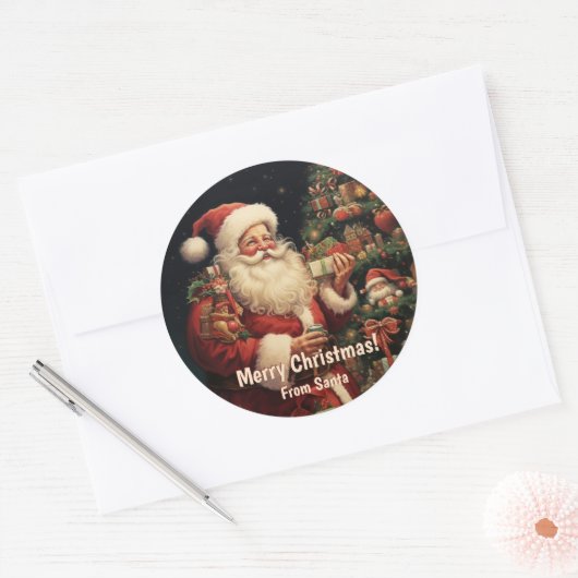 Vanaf Kerstkerstkerstkerstkerstperiode Ronde Sticker (Envelop)