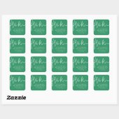 Vanaf modern script groen retouradres vierkante sticker (Vel)
