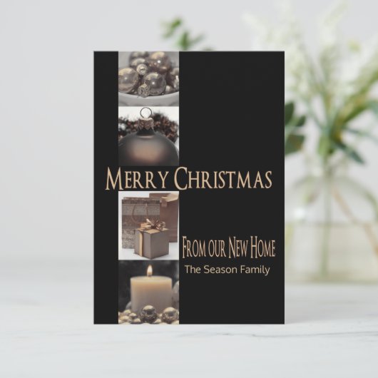 Vanaf New Home Kerstcollage Informatiekaartje (Staand voorkant)