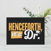 Vanaf nu is het Dr PhD Afgestudeerd Doctoraat Kaart (Staand voorkant)