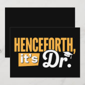 Vanaf nu is het Dr PhD Afgestudeerde Doctorsgraad Kaart (Voorkant / Achterkant)