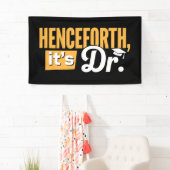 Vanaf nu is het Dr PhD afgestudeerde doctorsgraad Spandoek (Insitu)