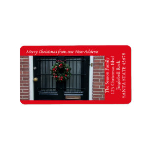 Vanaf ons nieuwe adres kerstmis etiket