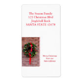 Vanaf ons nieuwe adres kerstmis etiket (Voorkant)