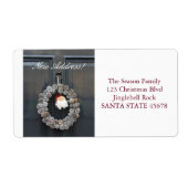 Vanaf ons nieuwe adres kerstmis etiket (Voorkant)