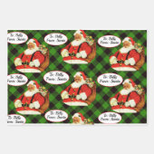 Vanaf Santa Add Child's Name 3 Personal Kerstmis Inpakpapier Vel (Voorkant 3)