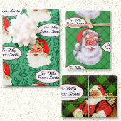 Vanaf Santa Add Child's Name 3 Personal Kerstmis Inpakpapier Vel