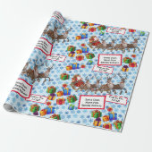 Vanaf Santa Childs' naam North Pole Speedy Deliver Cadeaupapier (Uitgerold)