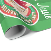 Vanaf Santa Kerstrood in Green Elf Cadeaupapier (Rol Hoek)