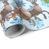 Vanaf Santa Voeg kindernaam rendier sleigh Cadeaupapier (Rol Hoek)