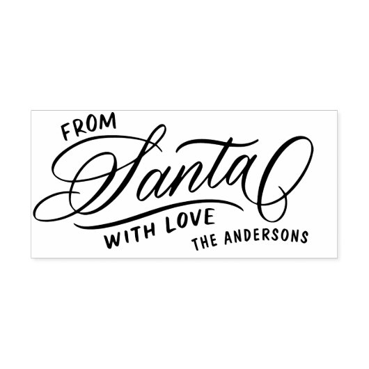 Vanaf Santa With Love Script + Name Kerstmis Rubberstempel (Afrduk)