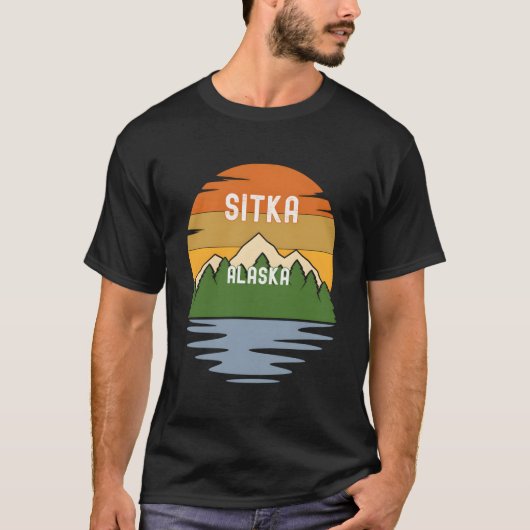 Vanaf Sitka Alaska zonsondergang T-shirt (Voorkant)