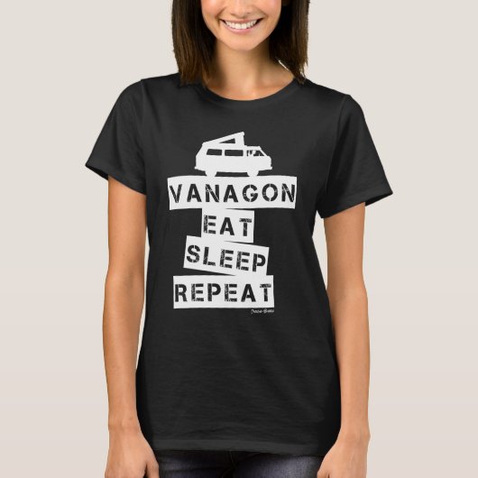 Vanagon Camper T3 Camping T-Shirt (Voorkant)