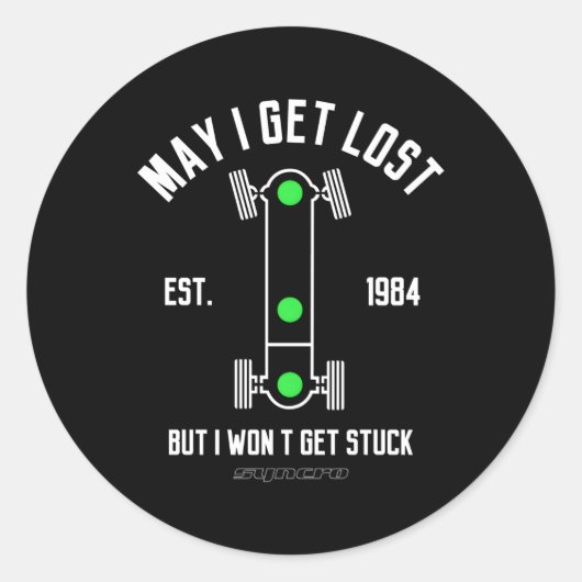 Vanagon Syncro Gear Knob 4x4 Off-Road Bus T3 Offro Ronde Sticker (Voorkant)