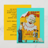 VANAVOND CIRCUS GESLOTEN PARTIJ THEME INVITE INVIT KAART (Voorkant / Achterkant)