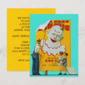 VANAVOND CIRCUS GESLOTEN PARTIJ THEME INVITE INVIT KAART (Voorkant / Achterkant)