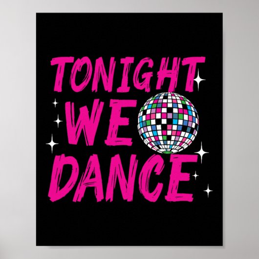 Vanavond dansen we een grappige discodansfeest poster (Voorkant)
