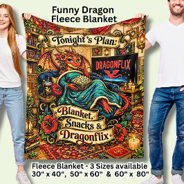 Vanavond Dekensnacks Dragonflix Grappige Rode Draa Fleece Deken