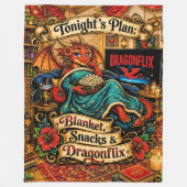 Vanavond Dekensnacks Dragonflix Grappige Rode Draa Fleece Deken (Voorkant)