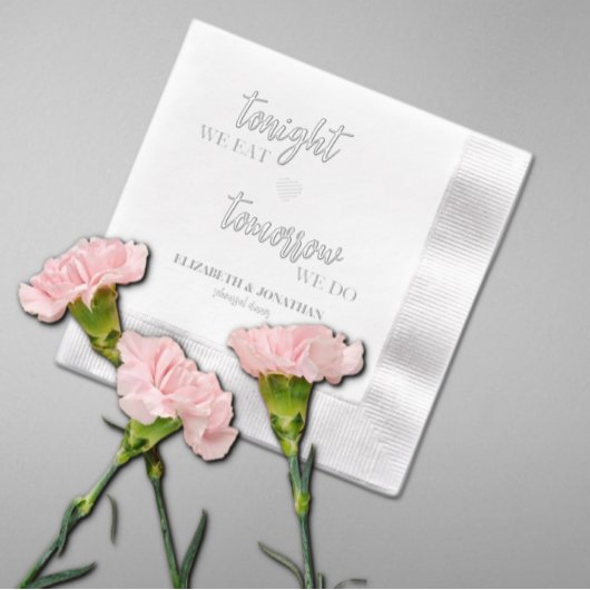 Vanavond eten we, morgen doen we een repetitiedine folie servetten