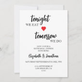 Vanavond eten we, morgen doen we een repetitiedine kaart (Voorkant)