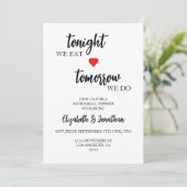 Vanavond eten we, morgen doen we een repetitiedine kaart (Staand voorkant)