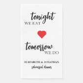 Vanavond eten we, morgen doen we een repetitiedine servet (Voorkant)