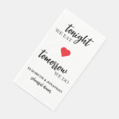 Vanavond eten we, morgen doen we een repetitiedine servet (Hoek)