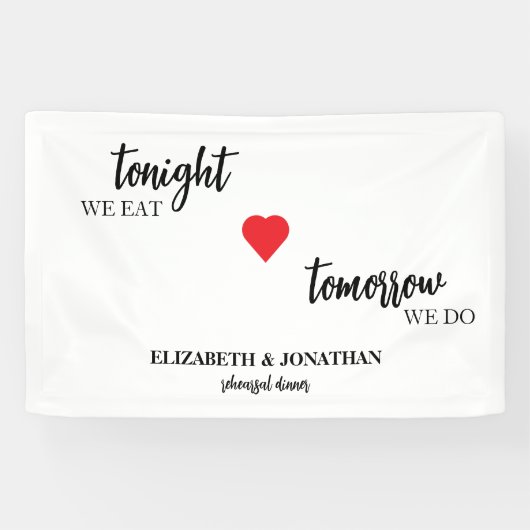 Vanavond Eten We, Morgen Doen We Oefenavond Eten Spandoek (Horizontaal)