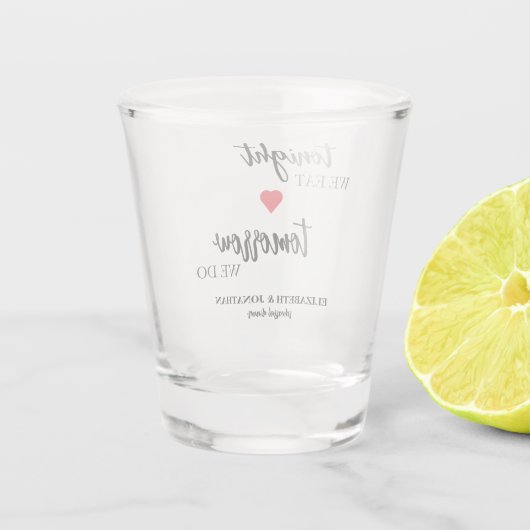 Vanavond Eten We, Morgen Doen We Oefenavond Shot Glas (Achterkant)