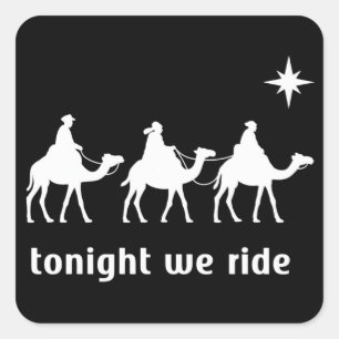 Vanavond rijden we met Kerstmis Christelijk Geloof Vierkante Sticker